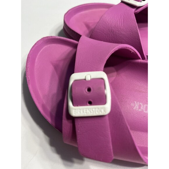BIRKENSTOCK Madrid Sandals Pink Purple Eva Flat Slides Buckle Comfort Sz 38 / 7 - Picture 7 of 14